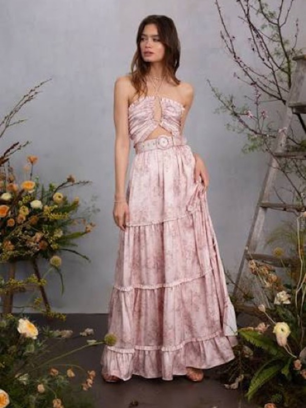 V. Chapman Pale Pink Floral Penelope Dress